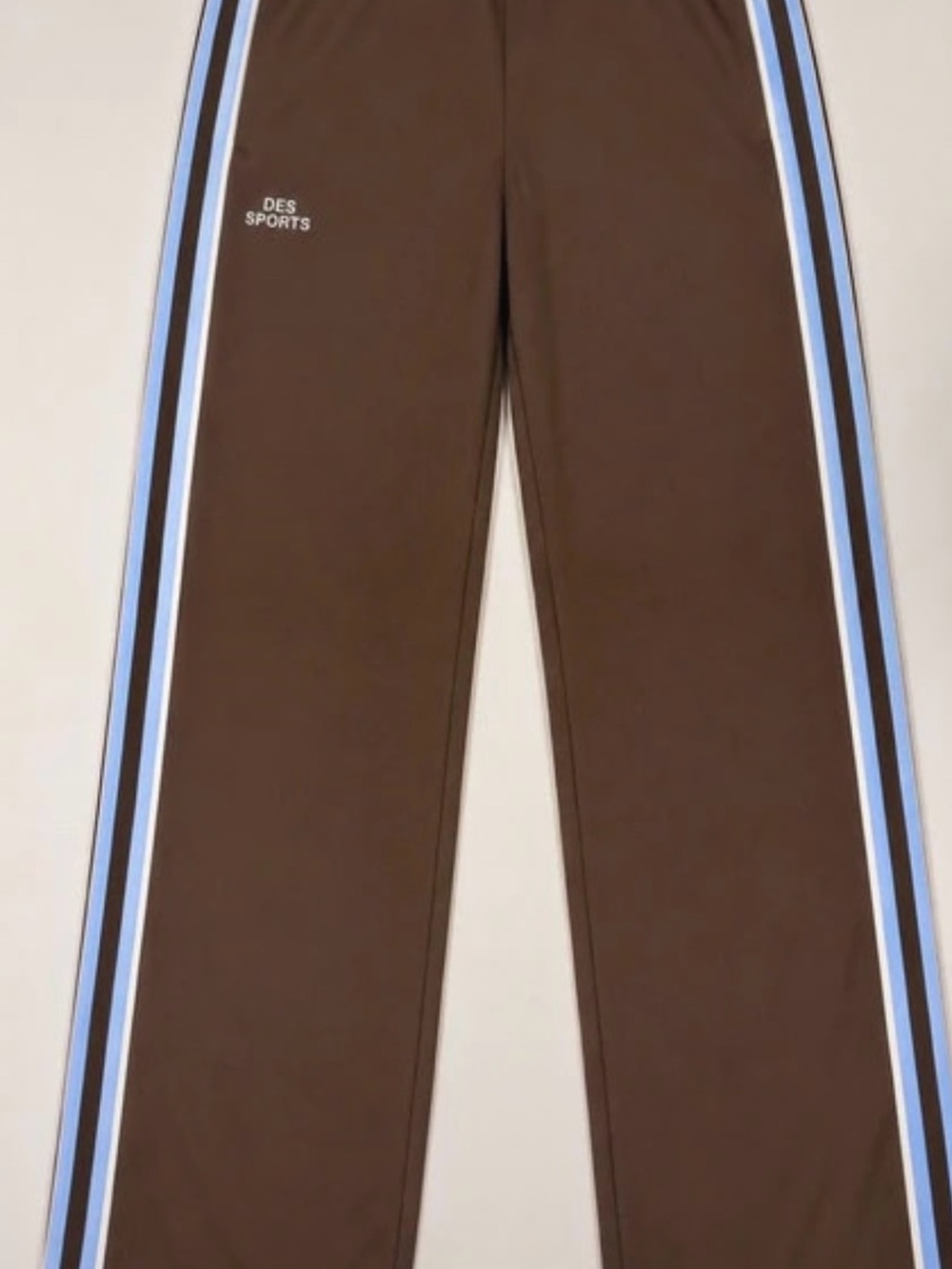 Forever 21 Brown Sweatpants with Blue and White Side Stripes
